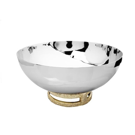 Classic Touch Decor Classic Touch TPB1094 11.5 in. Stainless Steel Bowl with Gold Loop Base TPB1094